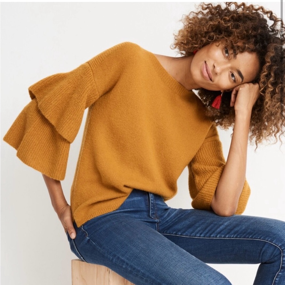 Madewell Gold  Boatneck Pullover. Sweater
